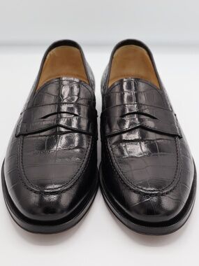 Scarosso Stefano Black Croco Size 42 US 9 Loafer New with Dust Bags